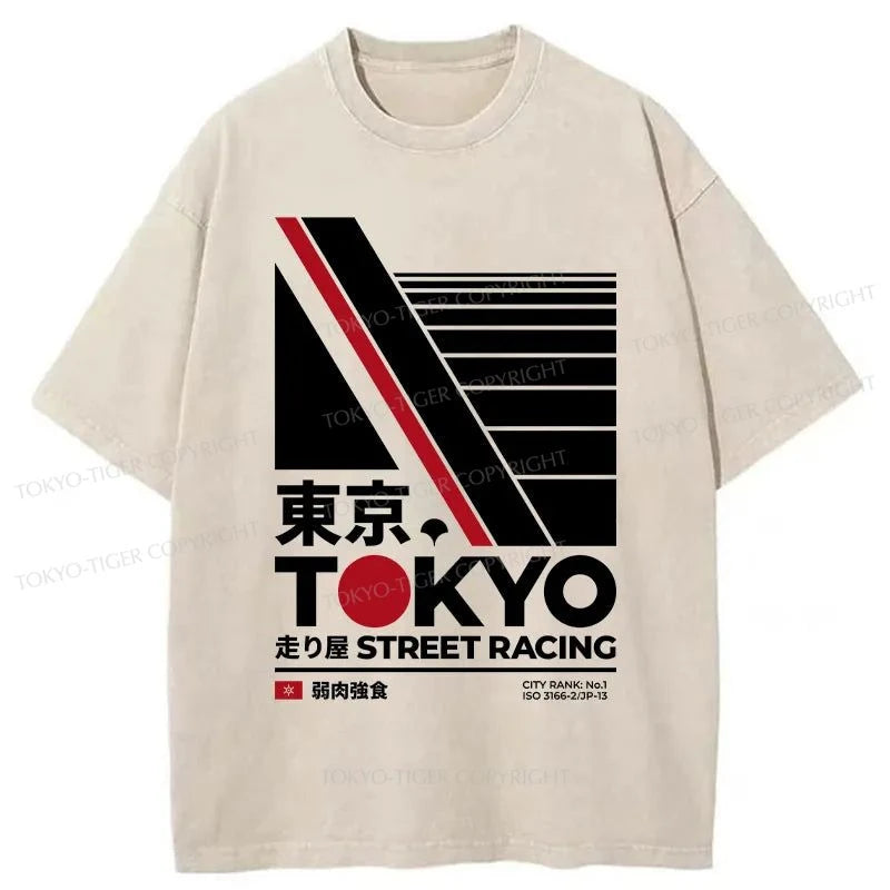 Tokyo-Tiger Tokyo Street Racing Washed T-Shirt