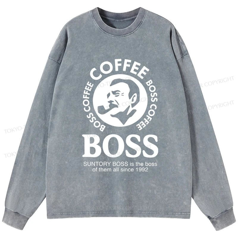 Tokyo-Tiger Boss Is The Boss Of Them All Washed Long Sleeve T-Shirt