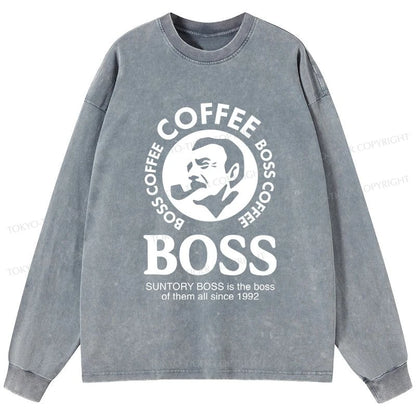 Tokyo-Tiger Boss Is The Boss Of Them All Washed Long Sleeve T-Shirt