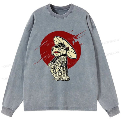 Tokyo-Tiger Frog Monster Washed Long Sleeve T-Shirt