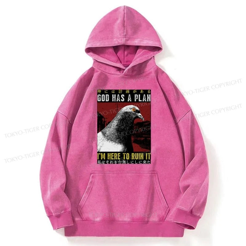 Tokyo-Tiger Pigeons That Want To Break The Plan Washed Hoodie