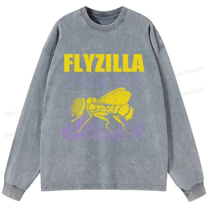 Tokyo-Tiger Giant Fly Japanese Washed Long Sleeve T-Shirt