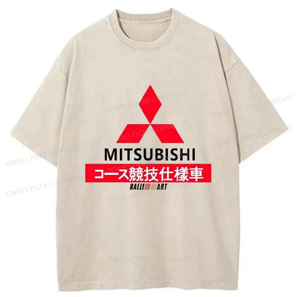 Tokyo-Tiger Mitsubishi Logo Japanese Washed T-Shirt