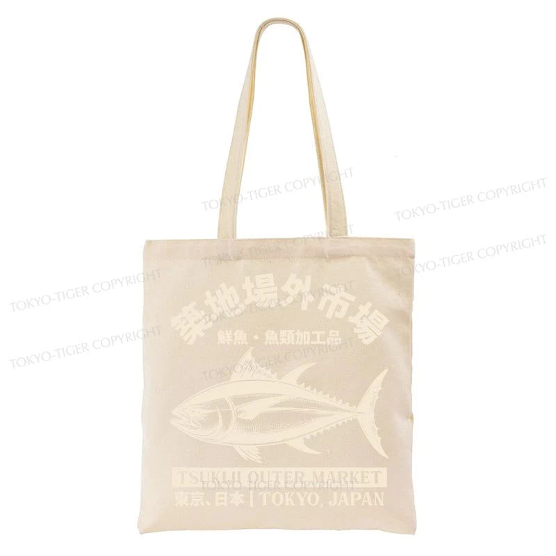 Tokyo-Tiger Japan Tsukiji Fish Market Tote Bag