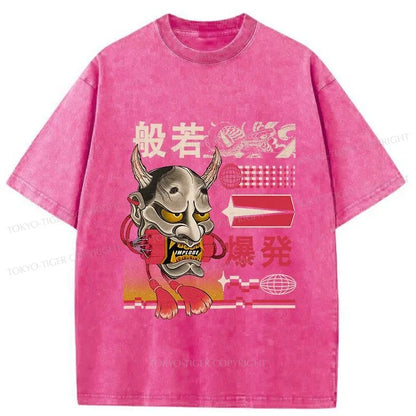 Tokyo-Tiger Hannya Mask Japanese Washed T-Shirt