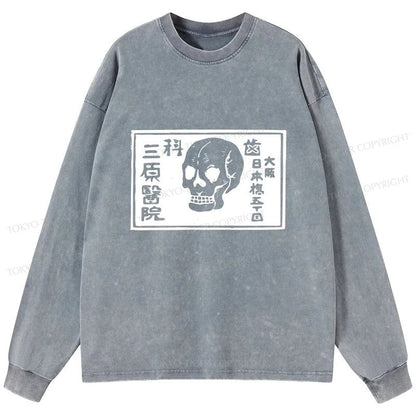 Tokyo-Tiger A Warning Of Death Washed Long Sleeve T-Shirt