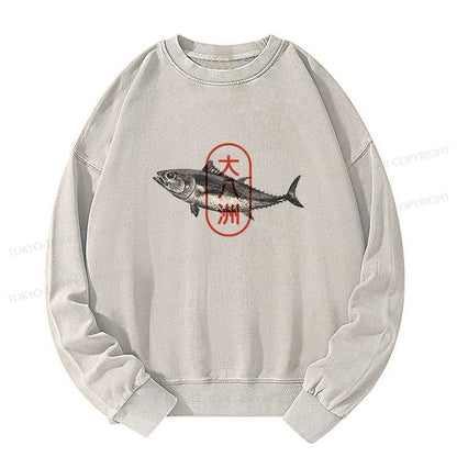 Tokyo-Tiger Oyashima Sushi Logo Washed Sweatshirt