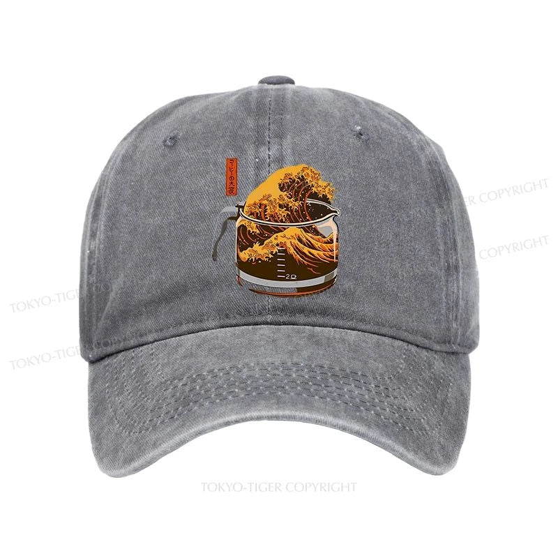 Tokyo-Tiger The Great Wave Of Coffee Japanese Washed Cap