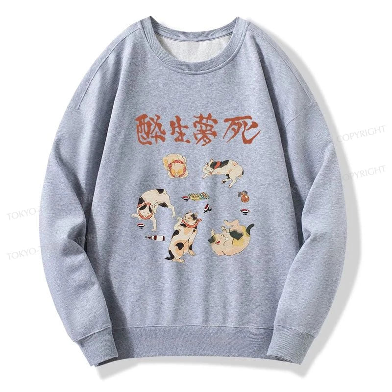 Tokyo-Tiger Drunken Cats Sweatshirt