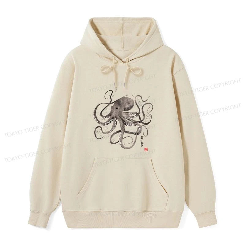 Tokyo-Tiger Octopus Japanese Calligraphy Classic Hoodie