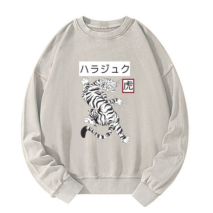 Tokyo-Tiger White Tiger Washed Sweatshirt