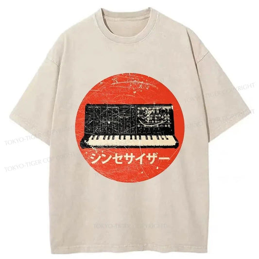 Tokyo-Tiger Vintage Synthesizer Japanese Washed T-Shirt