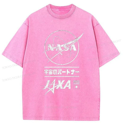 Tokyo-Tiger NASA JAXA Space Partners Washed T-Shirt