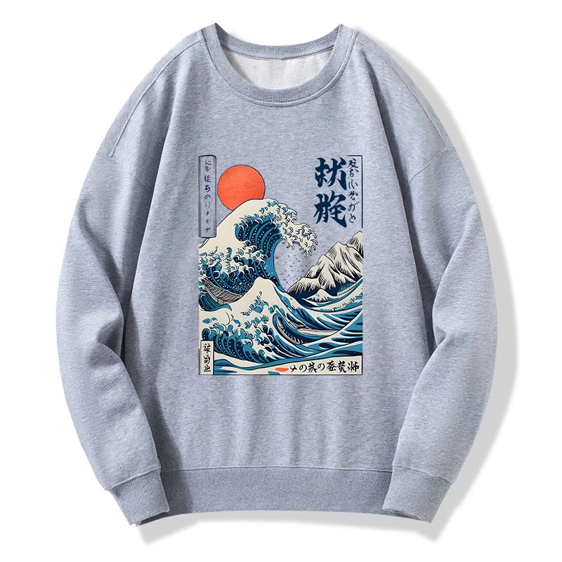 Tokyo-Tiger Ukiyo-e Ocean Waves Japan Sweatshirt