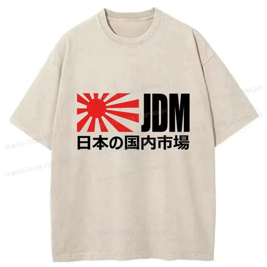 Tokyo-Tiger JDM Flag Logo Washed T-Shirt