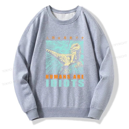 Tokyo-Tiger Mocking Dinosaurs Japanese Sweatshirt