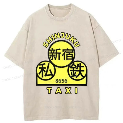 Tokyo-Tiger Shinjuku Taxi Washed T-Shirt