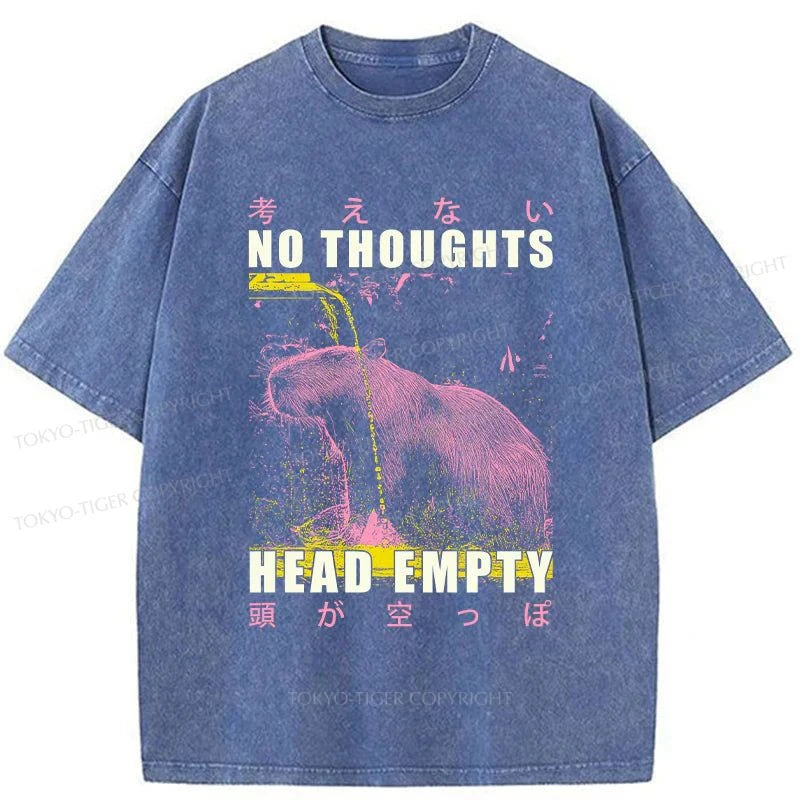 Tokyo-Tiger No Thoughts Head Empty Washed T-Shirt