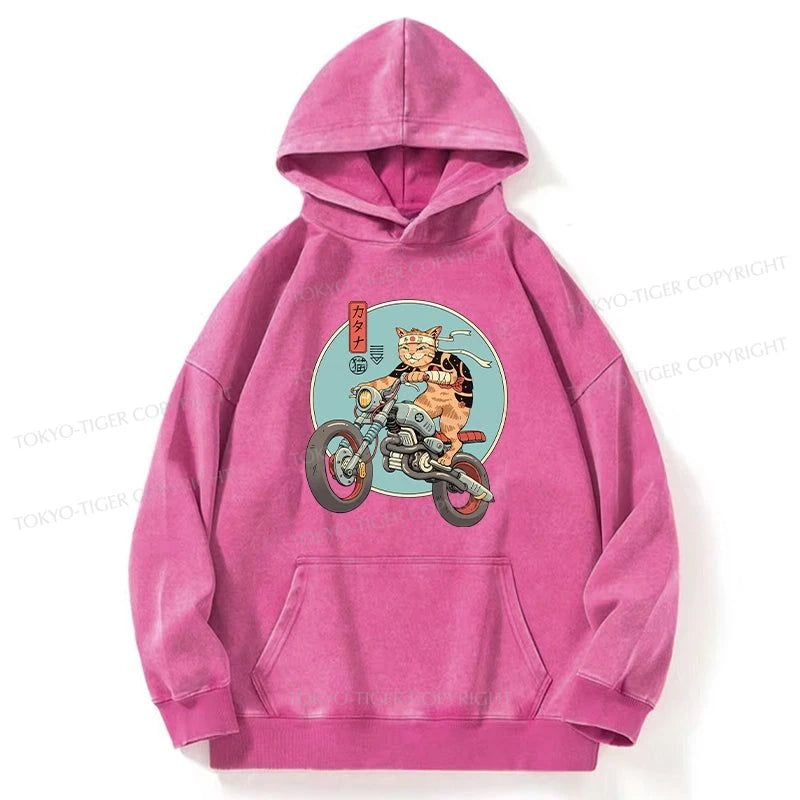 Tokyo-Tiger Catana Motorcycle Washed Hoodie