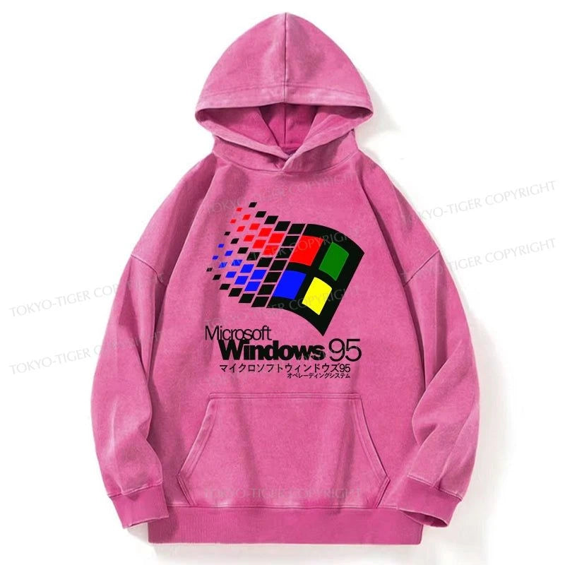 Tokyo-Tiger Windows 95 Logo Washed Hoodie