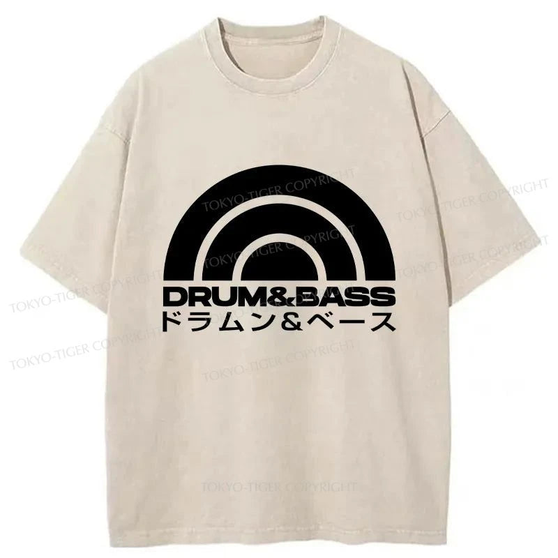 Tokyo-Tiger Drum & Bass Disc Washed T-Shirt