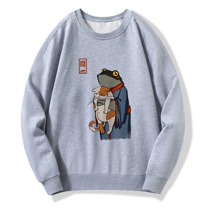 Tokyo-Tiger The Frog Holds The Cat Sweatshirt