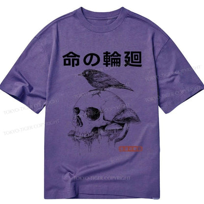 Tokyo-Tiger Mushroom Skull Manga Horror Print Classic T-Shirt