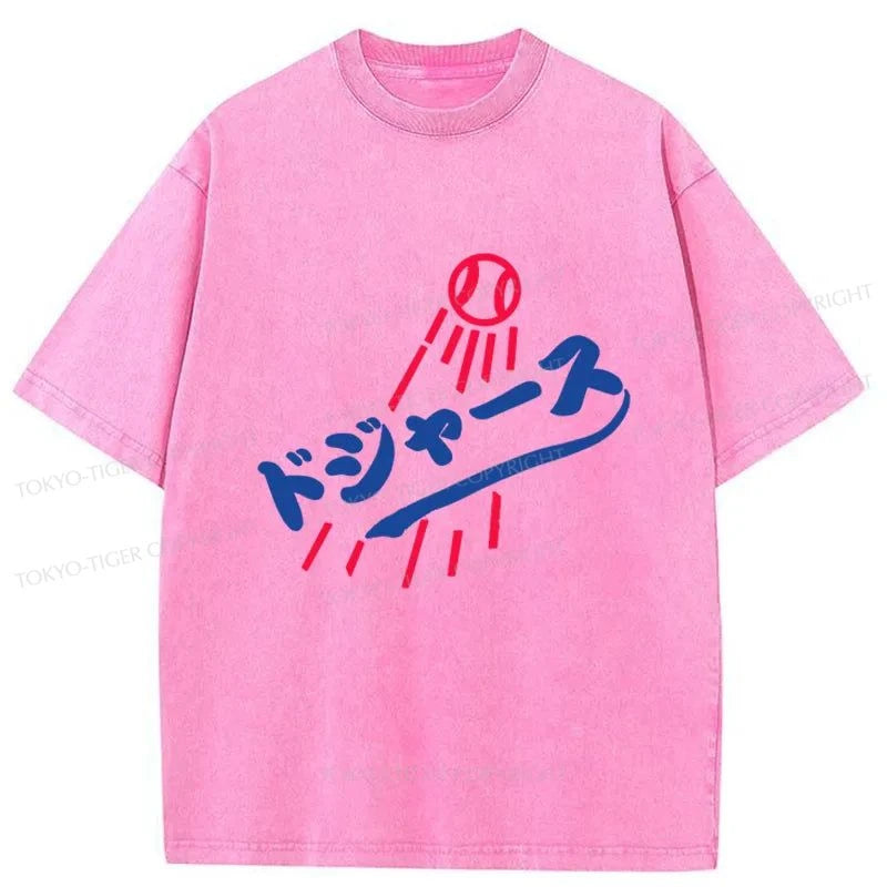 Tokyo-Tiger LA Dodgers Japanese Logo Washed T-Shirt