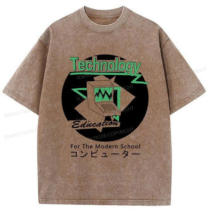 Tokyo-Tiger Technology For The Modern School Washed T-Shirt