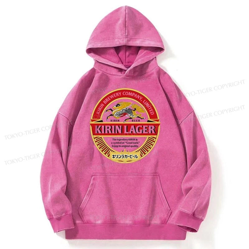 Tokyo-Tiger Kirin Ichiban Beer Logo Japan Washed Hoodie