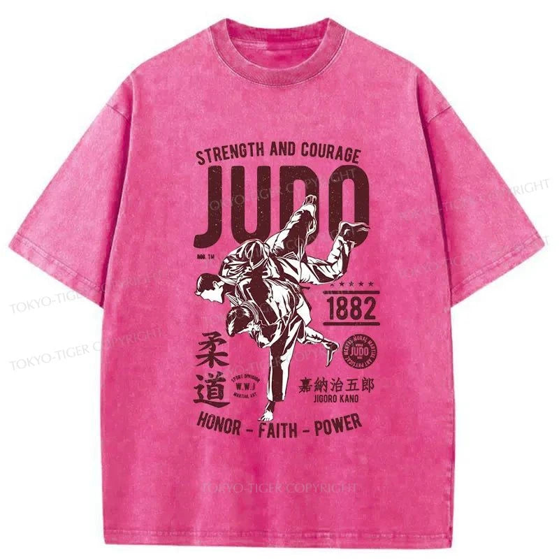 Tokyo-Tiger JUDO Japanese Washed T-Shirt