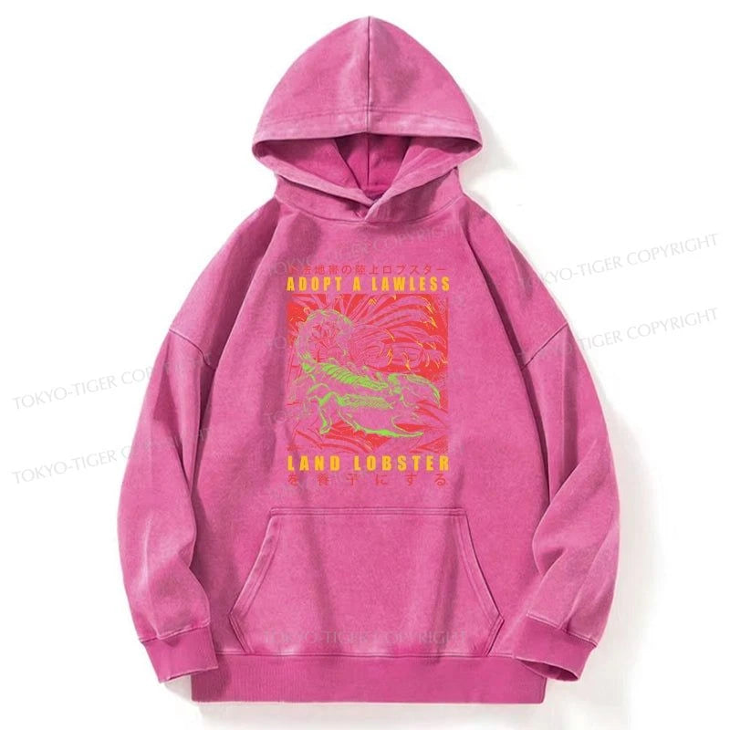 Tokyo-Tiger Adopting A Land Lobster Japanese Washed Hoodie