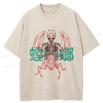 Tokyo-Tiger Mantis Monster Japanese Washed T-Shirt