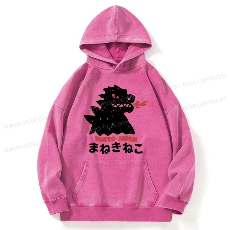 Tokyo-Tiger Japanese Fortune Cat Washed Hoodie