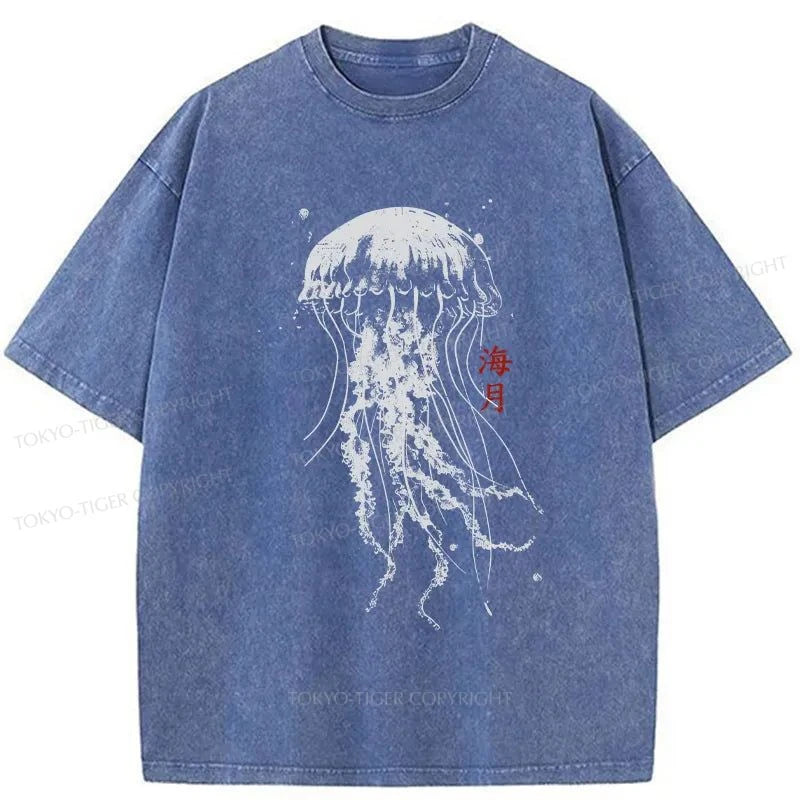 Tokyo-Tiger Jellyfish Japanese Washed T-Shirt