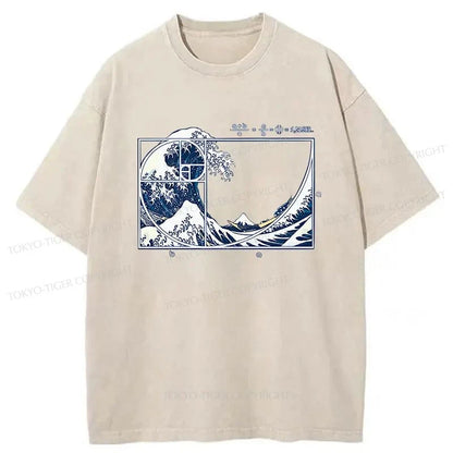 Tokyo-Tiger Ukiyoe Waves Japan Washed T-Shirt