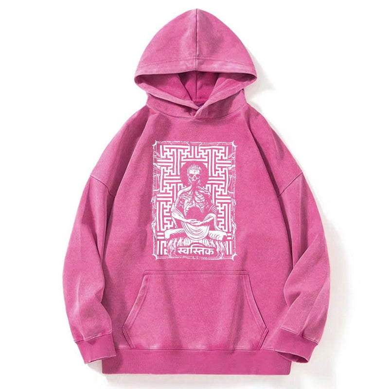 Tokyo-Tiger Sayagata Buddha Graphic Washed Hoodie