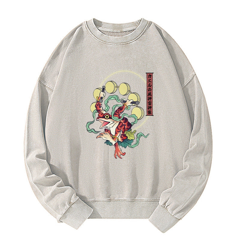 Tokyo-Tiger Frog Monster Japanese Washed Sweatshirt