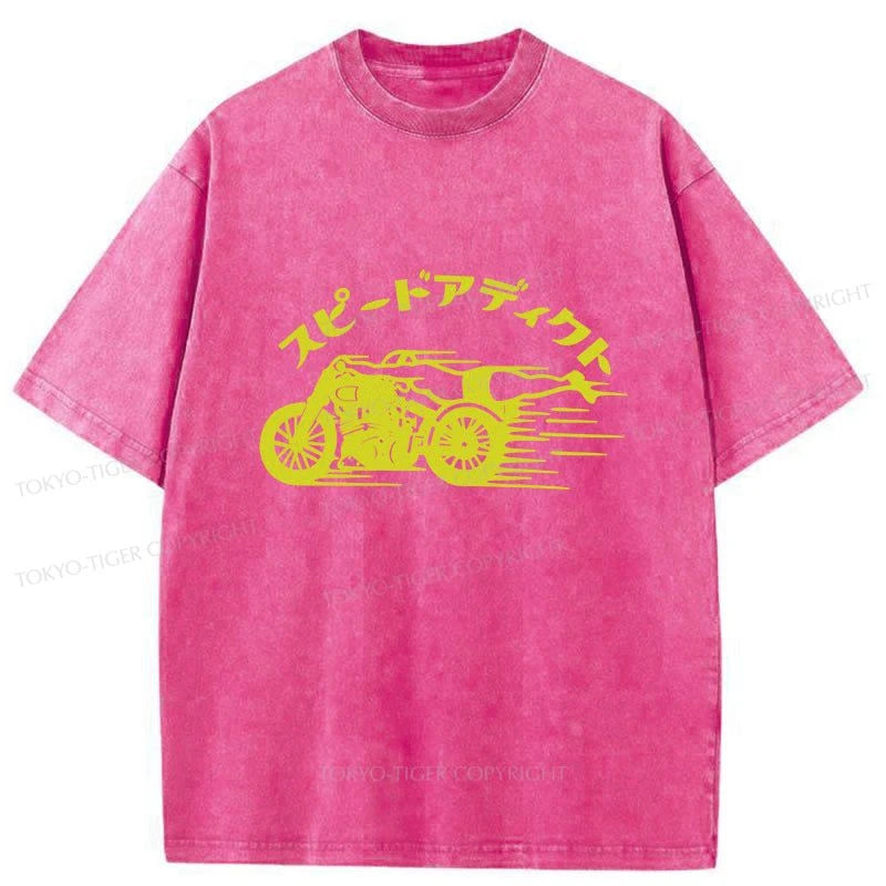 Tokyo-Tiger Speed Adapt Motorcycle Washed T-Shirt