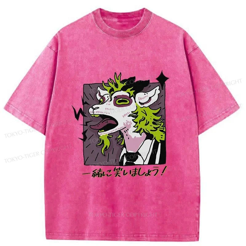 Tokyo-Tiger Goat Laughs Japanese Washed T-Shirt