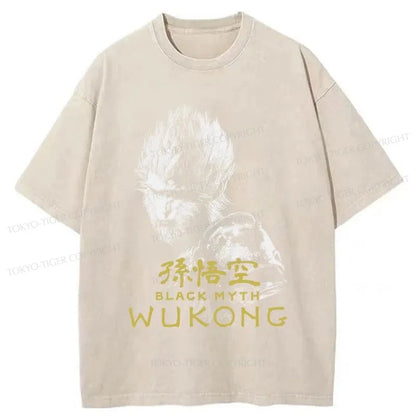 Tokyo-Tiger Retro Wukong Washed T-Shirt