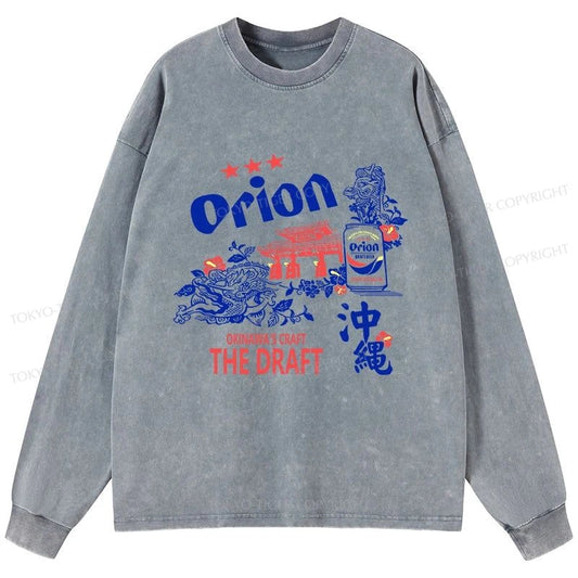 Tokyo-Tiger Orion Beer With Okinawa Washed Long Sleeve T-Shirt