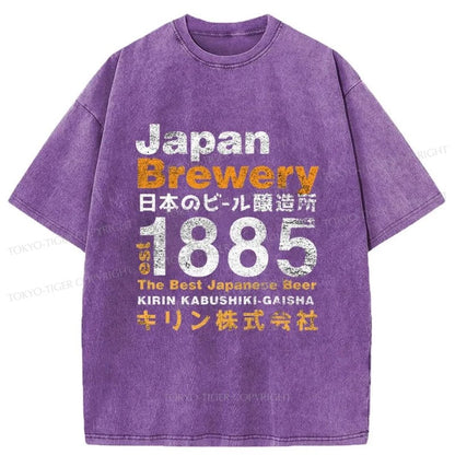 Tokyo-Tiger Japan Brewery Kirin 1885 Washed T-Shirt