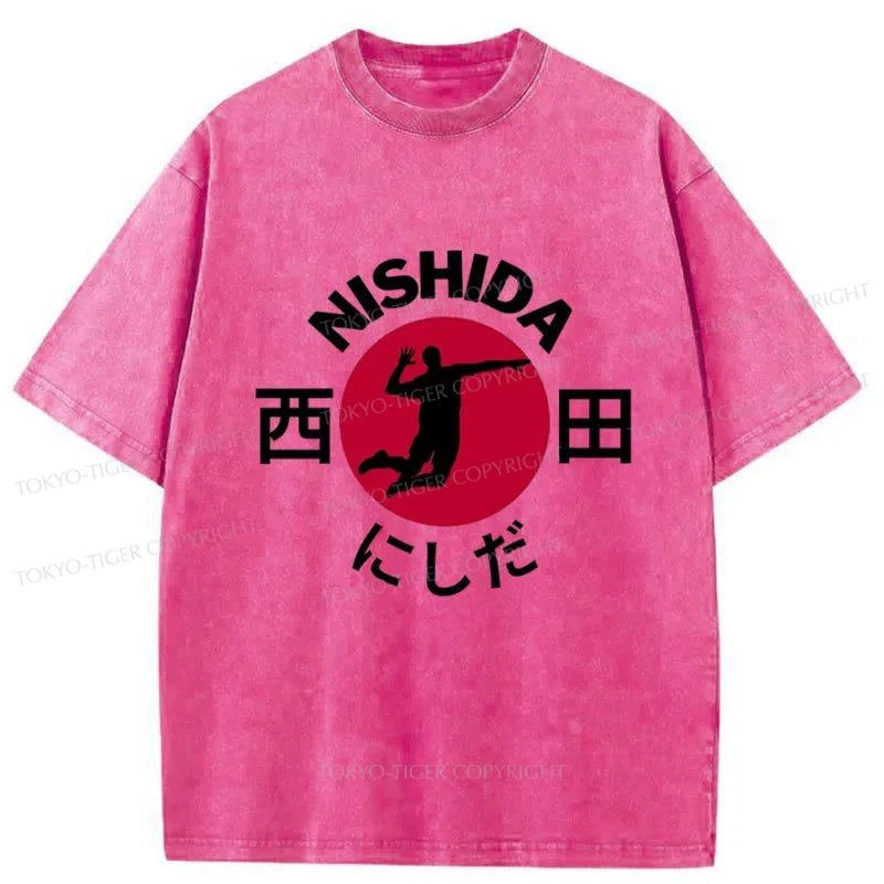 Tokyo-Tiger Volleyball Player Nishida Washed T-Shirt