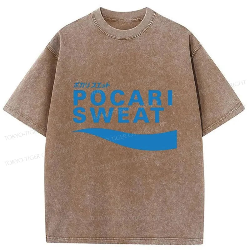 Tokyo-Tiger POCARI SWEAT Blue Washed T-Shirt