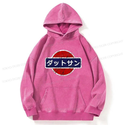 Tokyo-Tiger Datsun Vintage Japanese Car Washed Hoodie