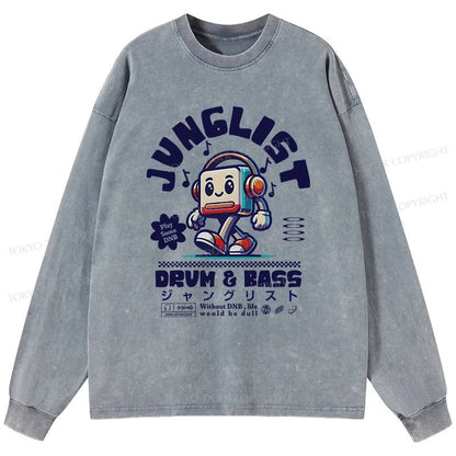 Tokyo-Tiger Junglist DNB Japan Washed Long Sleeve T-Shirt