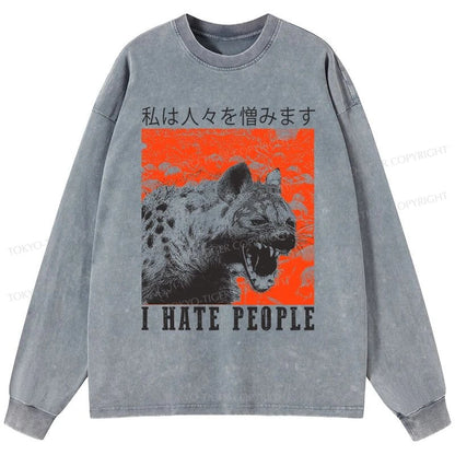 Tokyo-Tiger A Hyena That Hates Humans Washed Long Sleeve T-Shirt