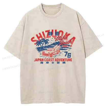 Tokyo-Tiger Shizuoka Beach Japan Washed T-Shirt