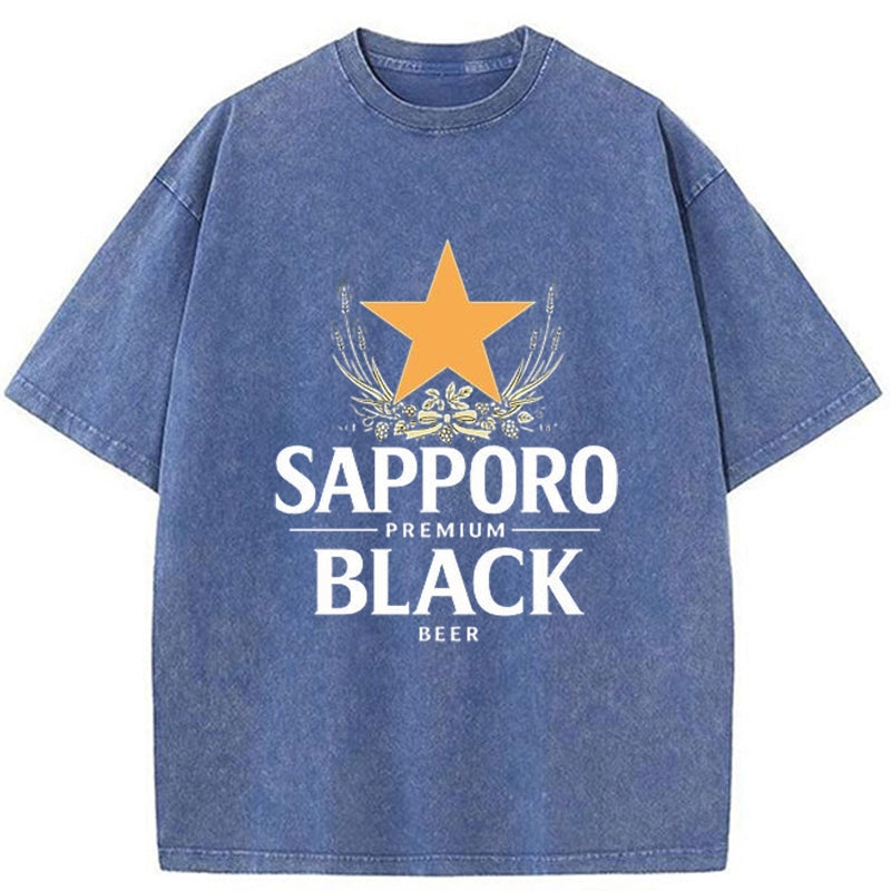 Tokyo-Tiger Sapporo Premium Black Washed T-Shirt